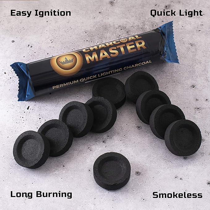 Quick Light Charcoal Tablets for Incense – 33mm Capsules – Charcoal Disk Lights – Instant Fire Coal Tablets – Set of 100 Charcoal Disks per Box
