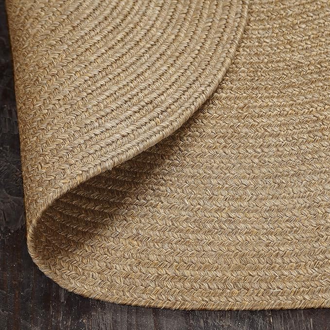 Superior Jute Oval Indoor Runner Rug, Latte, 2' x 8'