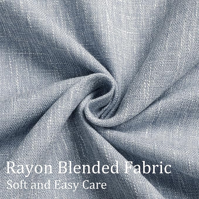 Vision Home Chambray Blue Pinch Pleated Full Blackout Curtains Room Darkening Window Curtains 90 inch for Living Room Bedroom Thermal Insulated Pinch Pleat Drapes with Hooks Back Tab 2 Panel 40"Wx90"L