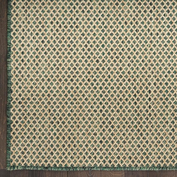 Nourison Home Courtyard 10' x 14' Green Fabric Area Rug