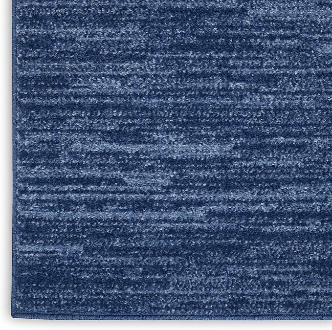 Nourison Home Nourison Essentials Navy Blue 2'2" x 7'6" Area Rug - Easy Clean, Non Shedding, Bed Room, Living Room, Dining Room, Kitchen (8' Runner)