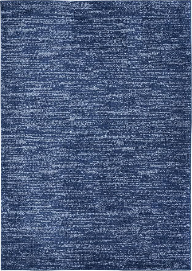 Nourison Home Nourison Essentials Navy Blue 5' x 8' Area Rug - Easy Clean, Non Shedding, Bed Room, Living Room, Dining Room, Kitchen (5' x 8')
