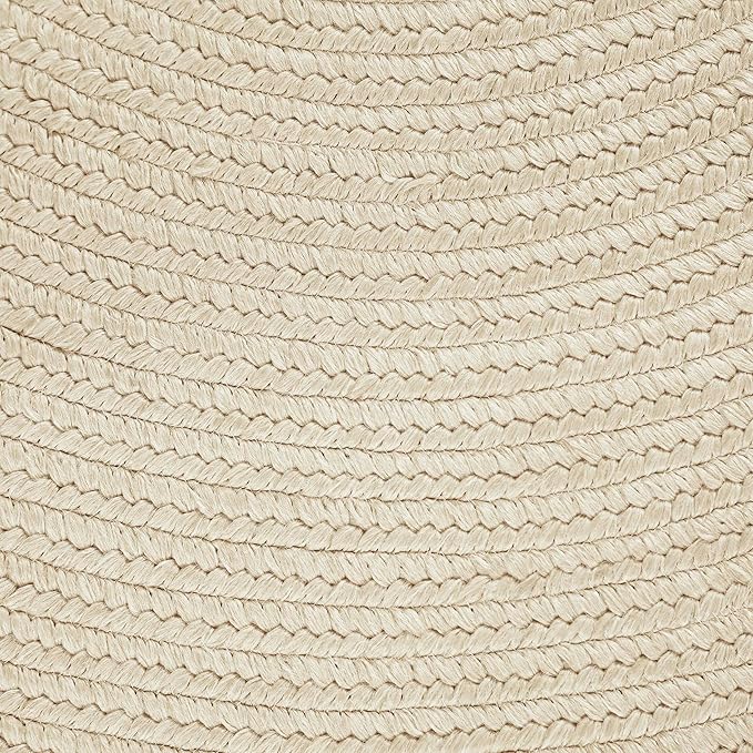 Superior Reversible Braided Indoor/Outdoor Area Rug, 6' round, Cream