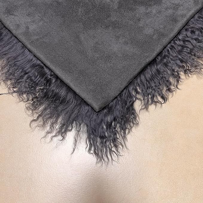 MOOX Mongolian Lamb Fur Pillow Covers Lumbar Throw Sheepskin Pillow Case Genuine Wool Fur Tibetan Accent Living Room Bedroom Decorative Cushion Cover (18 * 18inch Brown)