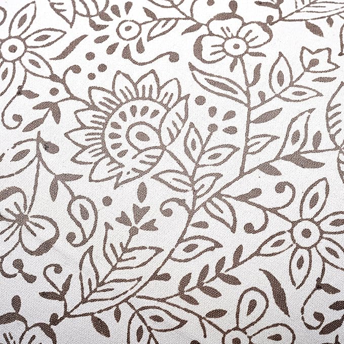 Ridhi Block Print Taupe Pillow Cover 20" x 20" (Pack of 2) Decorative Couch Pillows for Living Room, Chic Boho Cute Outdoor Pillows Covers Gifts for Spring, Easter and Valentine