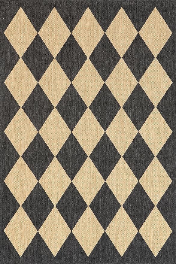 Nuloom Outdoor Performance Collection Sabina Dark Grey/Ivory, 2' x 6', Soft, High Traffic, Stain Resistant, Easy Clean, Durable Runner for Indoor/Outdoor Patio, Deck, Porch, Garden, Courtyard