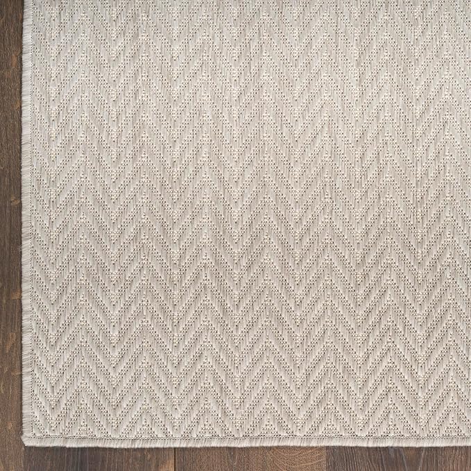 Nourison Home Horizon Indoor/Outdoor Grey 5' x 7' Area Rug - Easy Clean, Non Shedding, Bed Room, Living Room, Dining Room, Kitchen (5' x 7')
