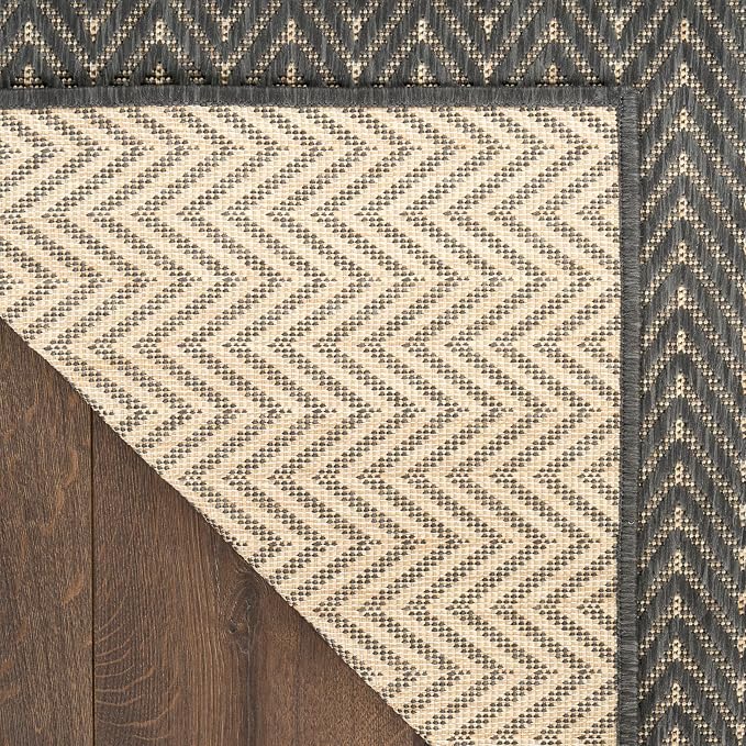Nourison Home Horizon Indoor/Outdoor Charcoal 3' x 5' Area Rug - Easy Clean, Non Shedding, Bed Room, Living Room, Dining Room, Kitchen (3' x 5')