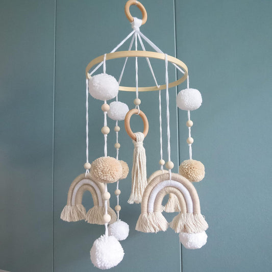 Neutral Boho Rainbow Baby Mobile for Crib Mobile Nursery DéCor