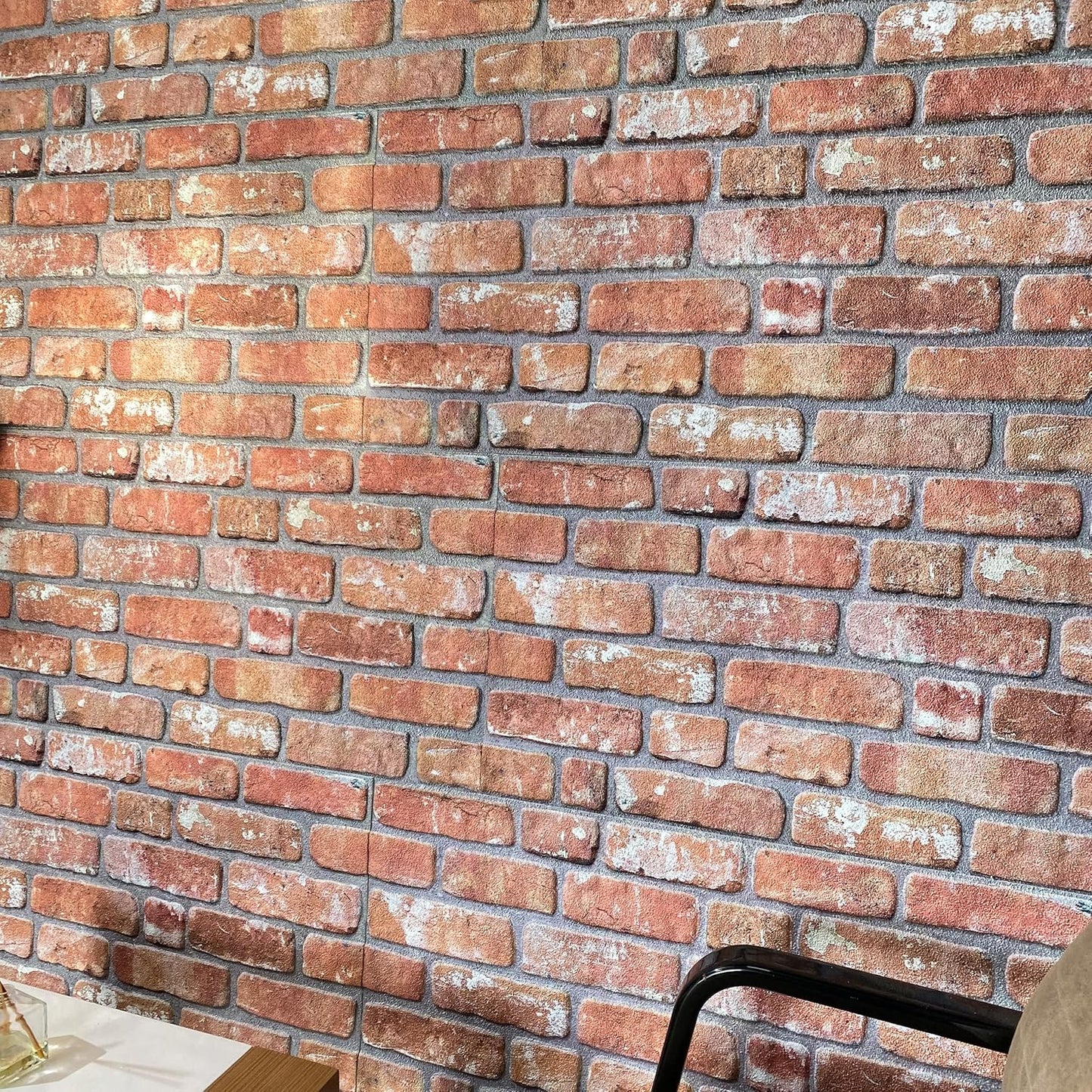 Dundee Deco 3D Wall Panels Faux Brick - Cladding, Red Orange Stone Look Wall Paneling, Styrofoam Facing for Living Room, Kitchen, Bathroom, Balcony, Bedroom, Set of 10, Covers 54 sq ft