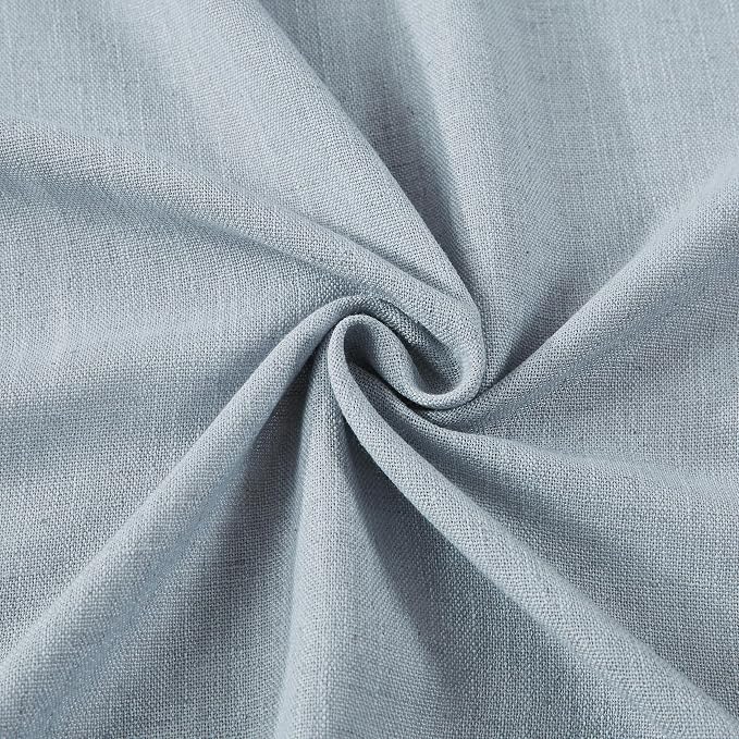 Vision Home Pinch Pleated Semi Sheer Curtains Textured Linen Blended Light Filtering Window Curtains 95 inch for Living Room Bedroom Pinch Pleat Drapes with Hooks 2 Panels 40" Wx95 L,Blue Fog