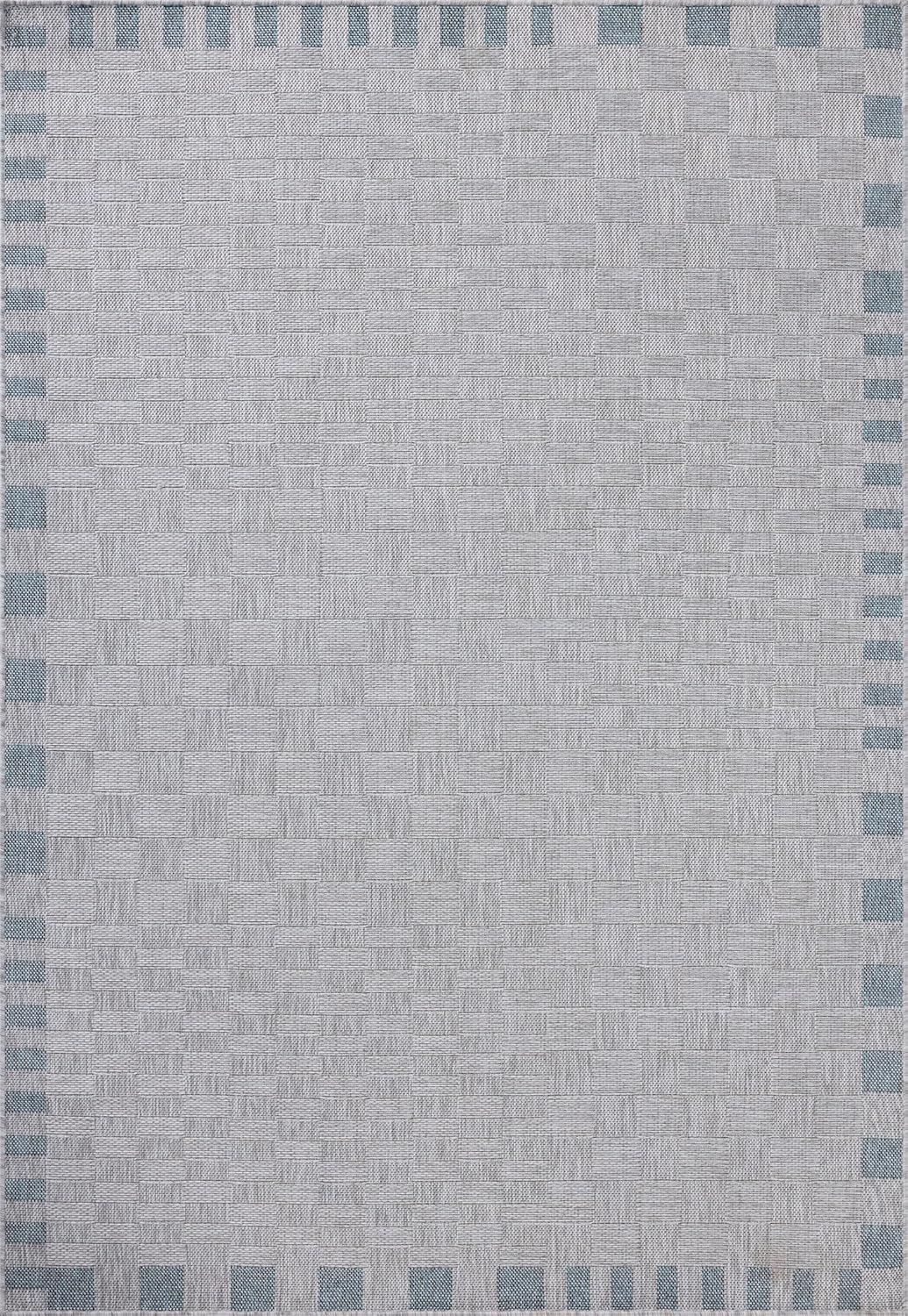 Loloi Amber Lewis Topanga Collection TOP-07 Silver/Blue 9'-2" x 12'-0" Indoor/Outdoor Area Rug