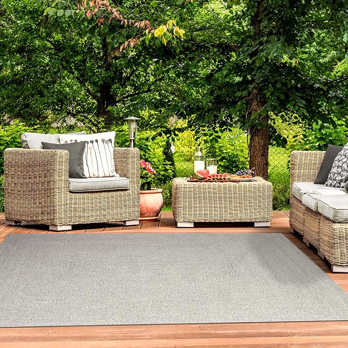 Superior Indoor/ Outdoor Large Area Rug, Reversible Braided Home Floor Decor for Living Room, Kitchen, Entryway, Patio, Front Porch, Deck, Modern, Boho, Farmhouse Style, 3' x 5', Canvas