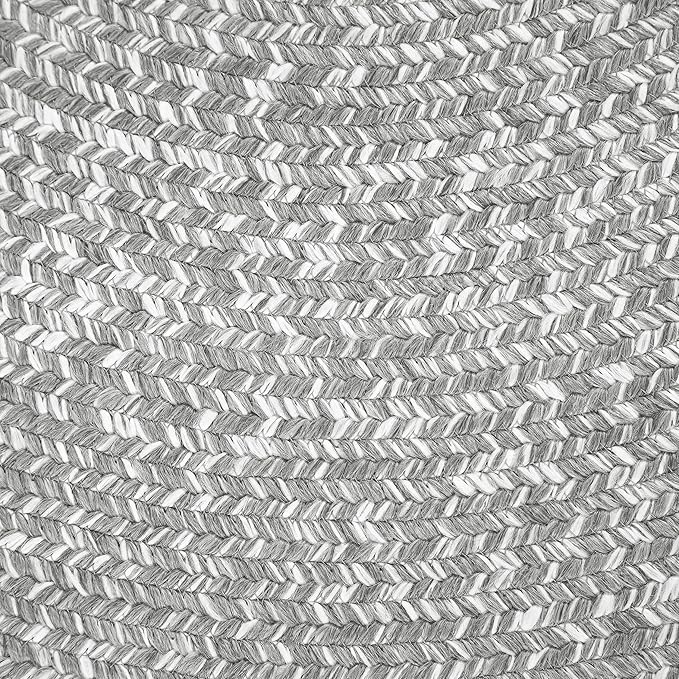 Superior Indoor/Outdoor Area Rug, Dual-Tone Reversible Braided Floor Decor for Patio, Front Porch, Entryway, Living Room, Office, Nursery, Artistic Home, 6' x 9', Canvas-White