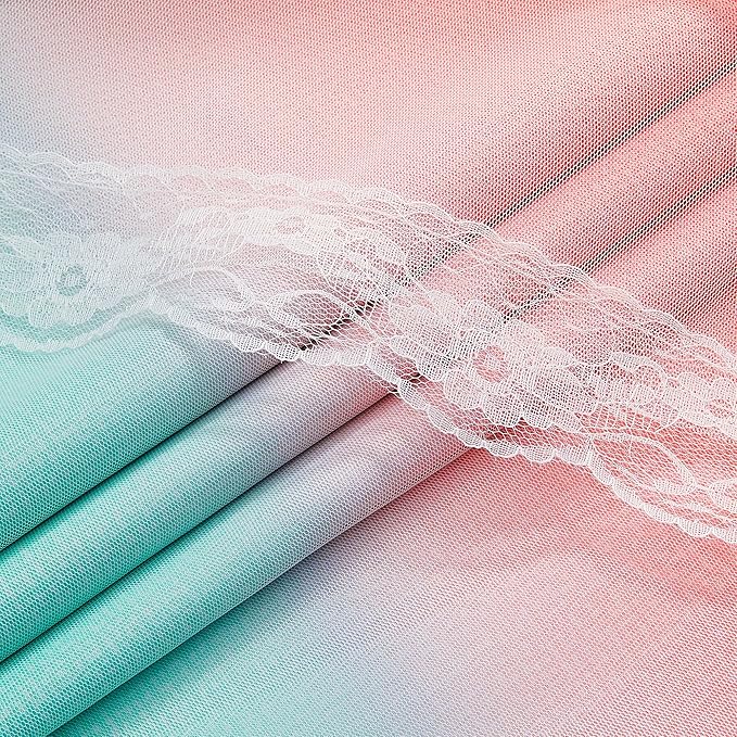 XiDi 100% Blackout Curtains for Girls Bedroom 63 Inches Long 2 Panels Colorful Rainbow Nursery Kids Curtains with Sheer Overlay Unicorn Wall Decor Princess Grommet Drapes Pink Purple Green 52W x 63L