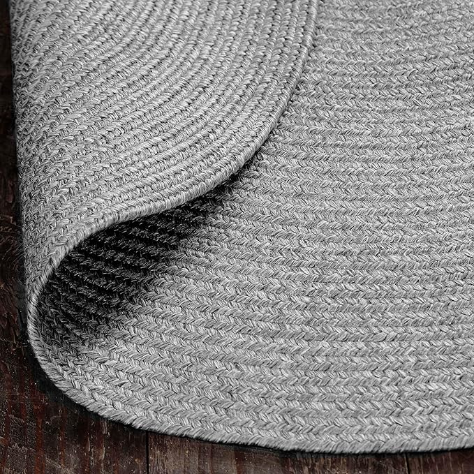Superior Jute Oval Indoor Area Rug, Slate