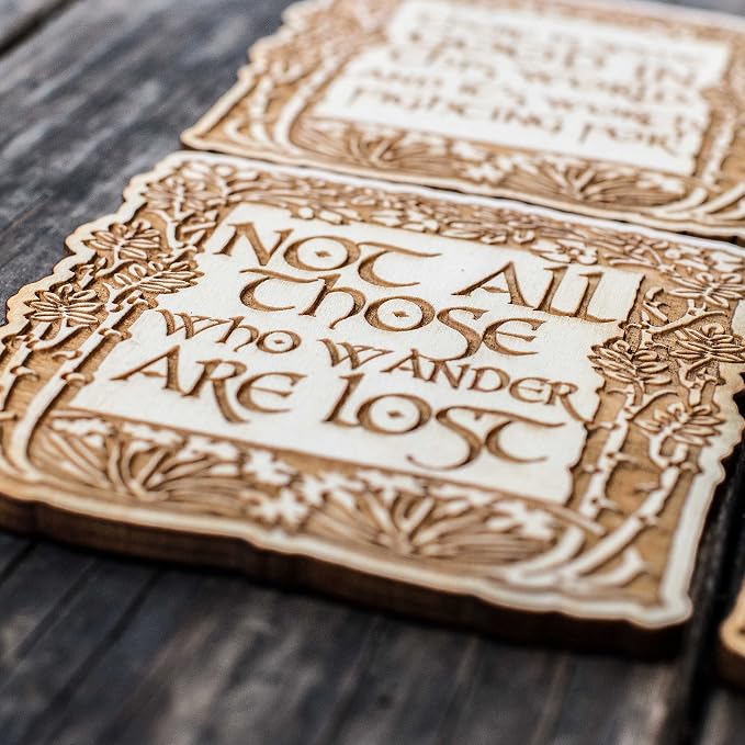 Coasters - Fantasy Quotes Coaster Set of 6 Raw Wood
