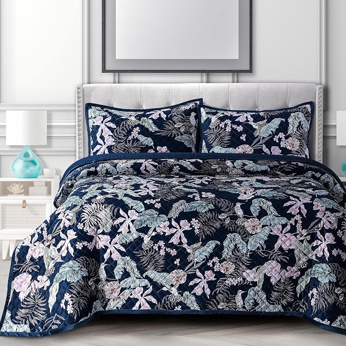 Pariza Printed Velvet Quilt Set Queen