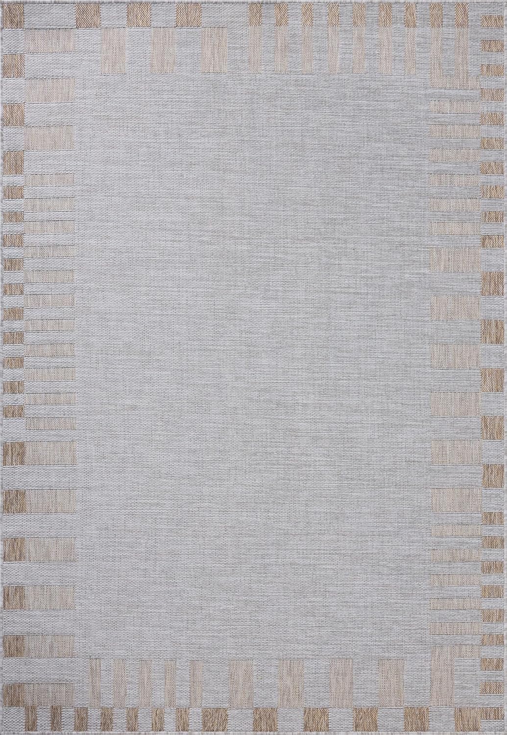 Loloi Amber Lewis Topanga Collection TOP-08 Silver/Natural 2'-3" x 3'-9" Indoor/Outdoor Area Rug