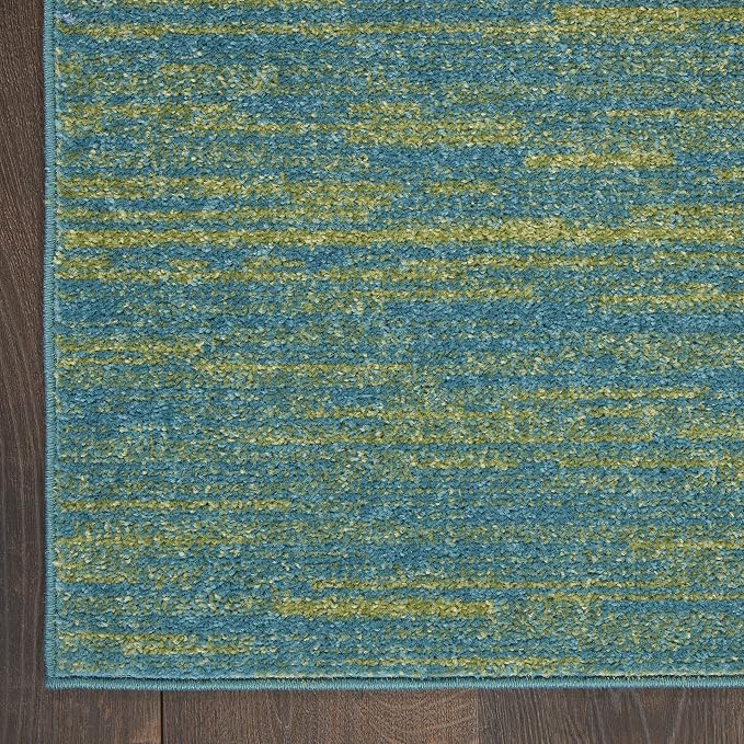 Nourison Home Nourison Essentials Blue Green 8' x 10' Area Rug - Easy Clean, Non Shedding, Bed Room, Living Room, Dining Room, Kitchen (8' x 10')