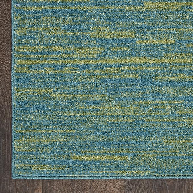 Nourison Home Nourison Essentials Blue Green 5' x 7' Area Rug - Easy Clean, Non Shedding, Bed Room, Living Room, Dining Room, Kitchen (5' x 7')