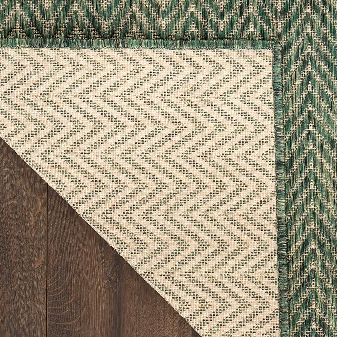 Nourison Home Horizon Indoor/Outdoor Green 2' x 6' Area Rug - Easy Clean, Non Shedding, Bed Room, Living Room, Dining Room, Kitchen (6' Runner)