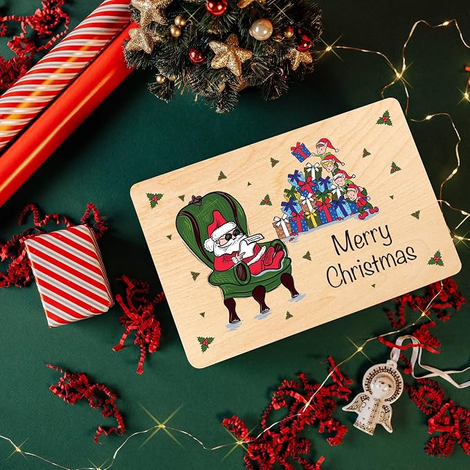 Creative Deco Personalized Christmas Tree Wooden Storage Box | 11.8x7.87x5.51in (+-0.5) | Hinged Lid Handles Engraving | Multiple Choice | Gift Box | Rough UNSANDED Keepsake Memory Souvenir Chest