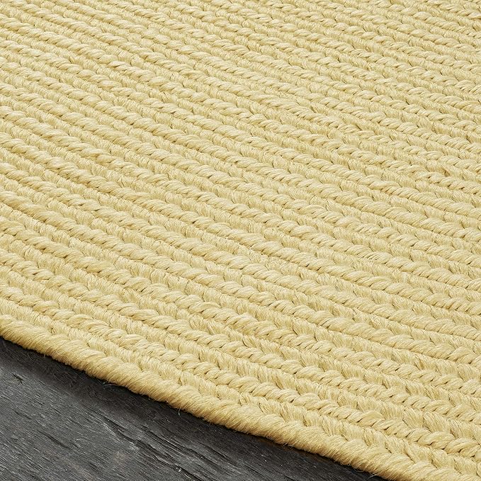 Superior Indoor/Outdoor Area Rug, Reversible Braided Floor Decor for Living Room, Kitchen, Patio, Front Porch, Modern Boho Farmhouse Rugs, Hardwood, Bedroom Accessories, 3' x 5', Cream