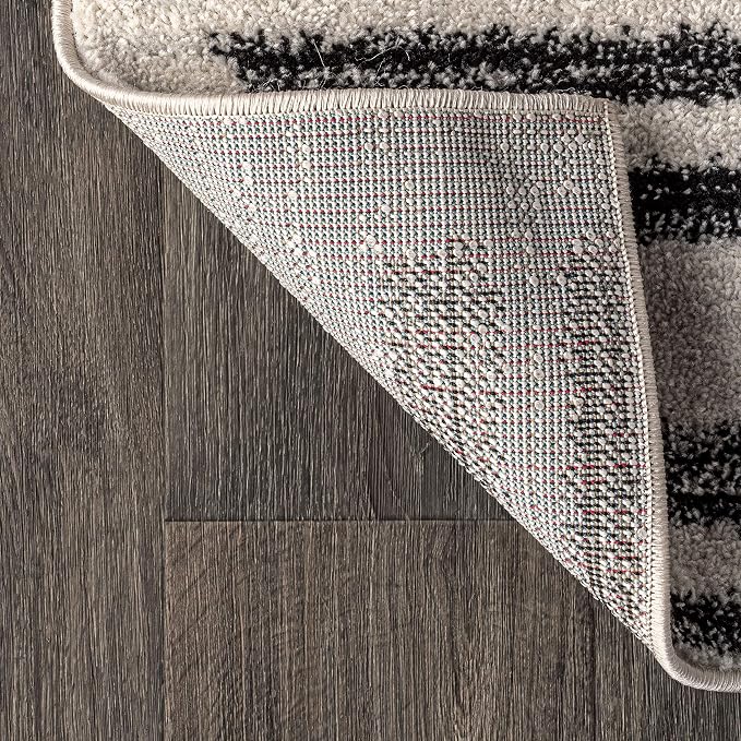 JONATHAN Y Khalil Modern Berber Stripe Cream/Black Indoor Area Rug, 8x10, Contemporary, Bohemian, Easy-Cleaning for Living Room, Bedroom, Kitchen, Pet Friendly, Non-Shedding (MOH207A-8)