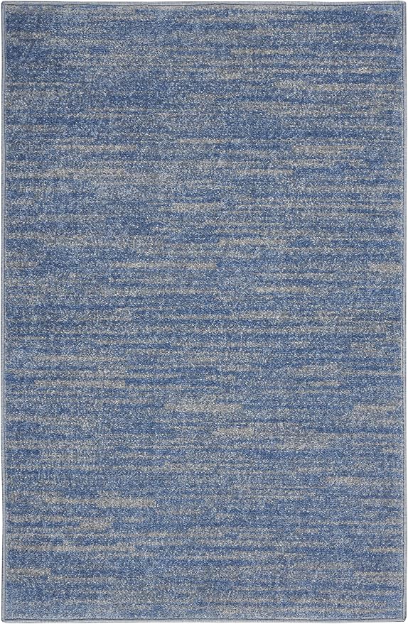Nourison Home Nourison Essentials Blue Grey 2' x 4' Area Rug - Easy Clean, Non Shedding, Bed Room, Living Room, Dining Room, Kitchen (2' x 4')