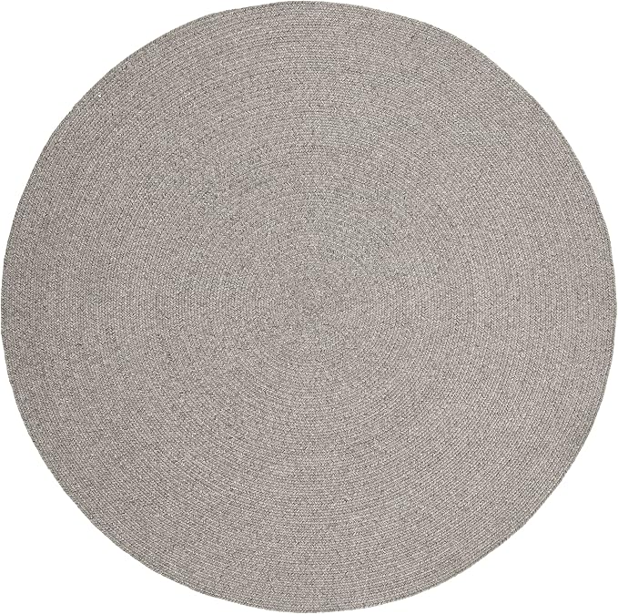 Superior Indoor/Outdoor Area Rug, Reversible Braided Floor Decor for Living Room, Kitchen, Patio, Front Porch, Modern Boho Farmhouse Rugs, Hardwood, Bedroom Accessories, 4' Round, Canvas