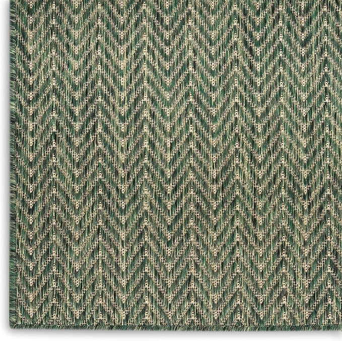 Nourison Home Horizon Indoor/Outdoor Green 10' x 14' Area Rug - Easy Clean, Non Shedding, Bed Room, Living Room, Dining Room, Kitchen (10' x 14')