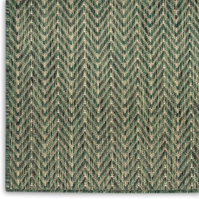Nourison Home Horizon Indoor/Outdoor Green 8' x 10' Area Rug - Easy Clean, Non Shedding, Bed Room, Living Room, Dining Room, Kitchen (8' x 10')