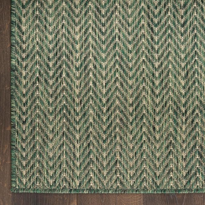 Nourison Home Horizon Indoor/Outdoor Green 2' x 6' Area Rug - Easy Clean, Non Shedding, Bed Room, Living Room, Dining Room, Kitchen (6' Runner)