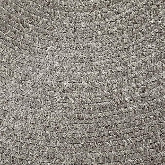 Superior Indoor/Outdoor Area Rug, Reversible Braided Floor Decor for Living Room, Kitchen, Patio, Front Porch, Modern Boho Farmhouse Rugs, Hardwood, Bedroom Accessories, 4' Round, Canvas