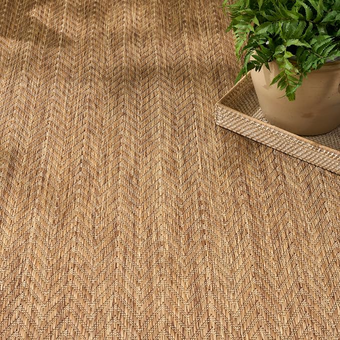 Nourison Home Horizon Indoor/Outdoor Natural 9' x 12' Area Rug - Easy Clean, Non Shedding, Bed Room, Living Room, Dining Room, Kitchen (9' x 12')