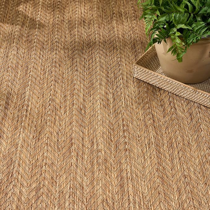 Nourison Home Horizon Indoor/Outdoor Natural 8' x 10' Area Rug - Easy Clean, Non Shedding, Bed Room, Living Room, Dining Room, Kitchen (8' x 10')