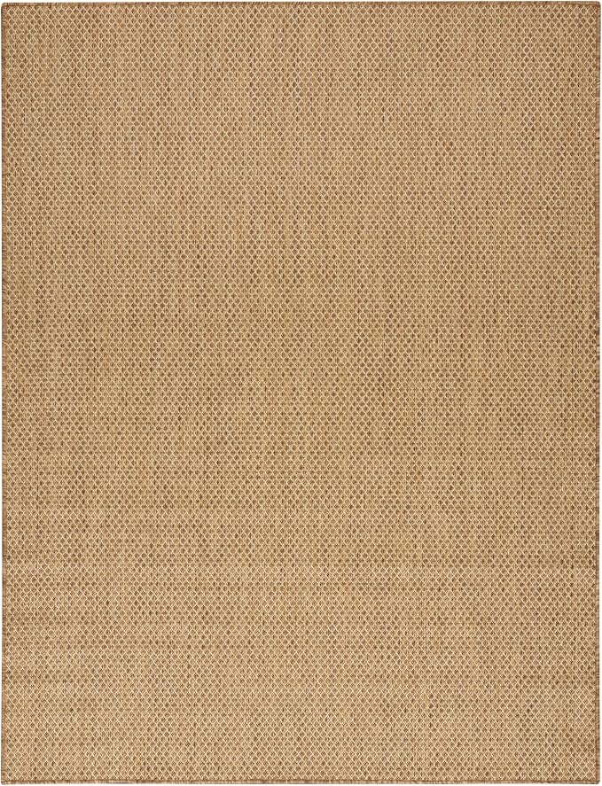 Nourison Home Courtyard Jute 9' x 12' Area Rug - Easy Clean, Non Shedding, Bed Room, Living Room, Dining Room, Kitchen (9' x 12')