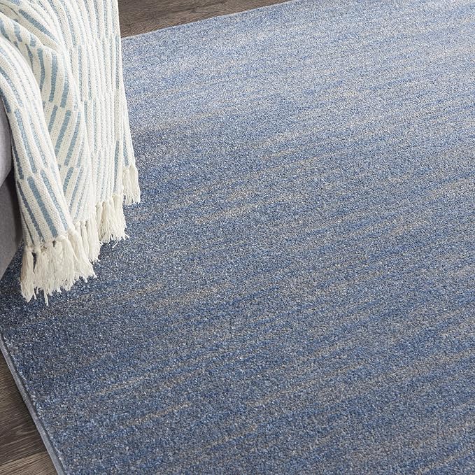 Nourison Home Nourison Essentials Blue Grey 5' x Square Area Rug - Easy Clean, Non Shedding, Bed Room, Living Room, Dining Room, Kitchen (5' x Square)