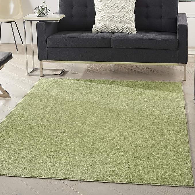 Nourison Home Nourison Essentials Green 5' x 7' Area Rug - Easy Clean, Non Shedding, Bed Room, Living Room, Dining Room, Kitchen (5' x 7')