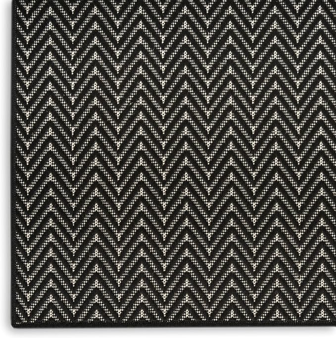 Nourison Home Horizon Indoor/Outdoor Black 8' x 10' Area Rug - Easy Clean, Non Shedding, Bed Room, Living Room, Dining Room, Kitchen (8' x 10')