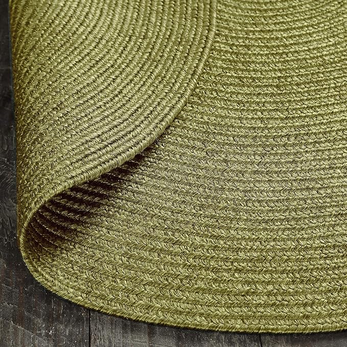 Superior Jute Oval Indoor Runner Rug, Green