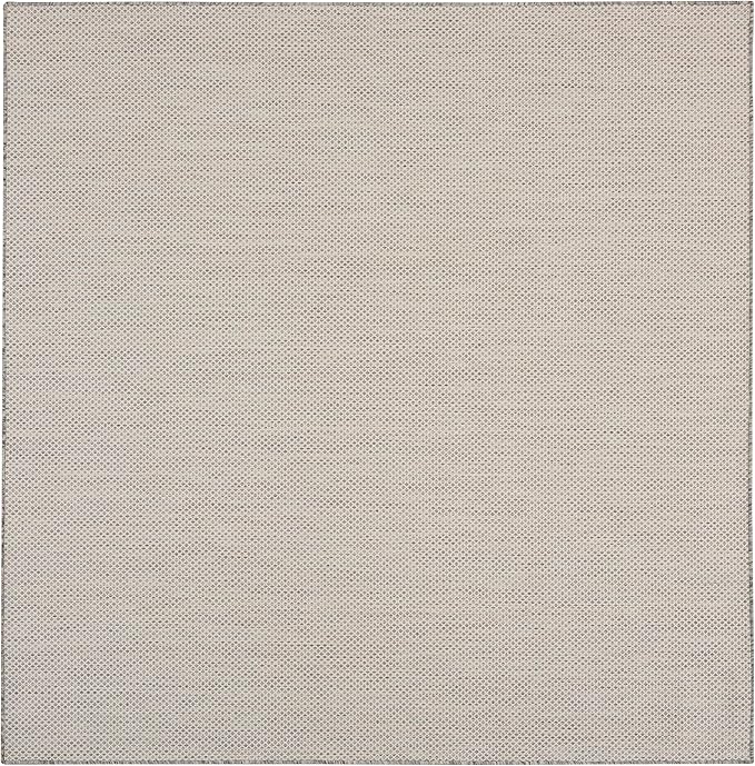 Nourison Home Courtyard Ivory Silver 10' x Square Area Rug - Easy Clean, Non Shedding, Bed Room, Living Room, Dining Room, Kitchen (10' x Square)