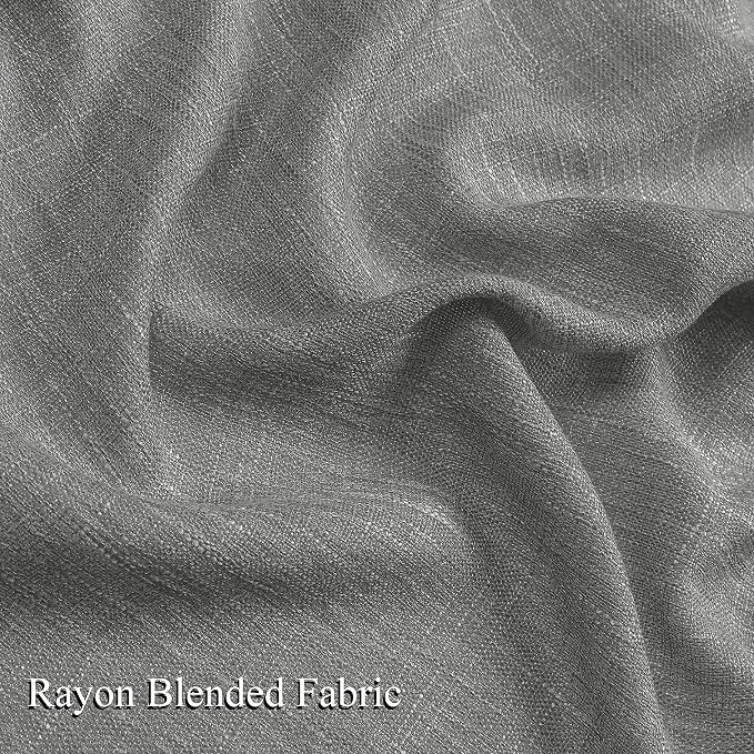 Vision Home Pinch Pleated Gray Semi Sheer Curtains Textured Light Filtering Window Curtains 63 inch for Living Room Bedroom Rayon Blended Charcoal Grey Pinch Pleat Drapes with Hooks 2 Panels 40"Wx63"L