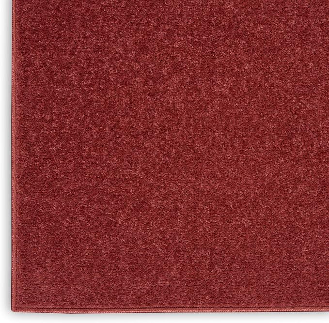 Nourison Home Nourison Essentials Brick Red 2'2" x 7'6" Area Rug - Easy Clean, Non Shedding, Bed Room, Living Room, Dining Room, Kitchen (8' Runner)