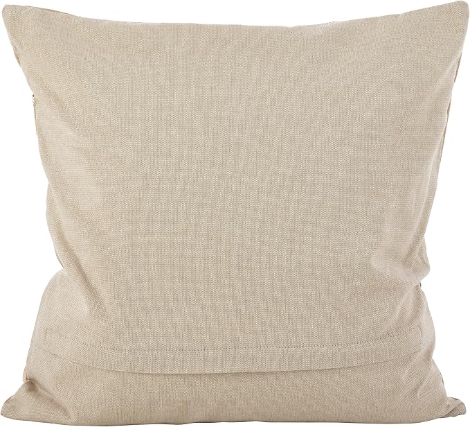SARO LIFESTYLE Embroidered Floral Design Beaded Cotton Poly Filled Throw Pillow, 18", Multi