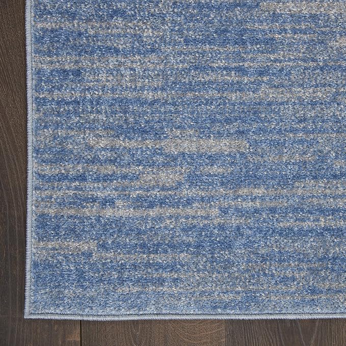 Nourison Home Nourison Essentials Blue Grey 2'2" x 7'6" Area Rug - Easy Clean, Non Shedding, Bed Room, Living Room, Dining Room, Kitchen (8' Runner)