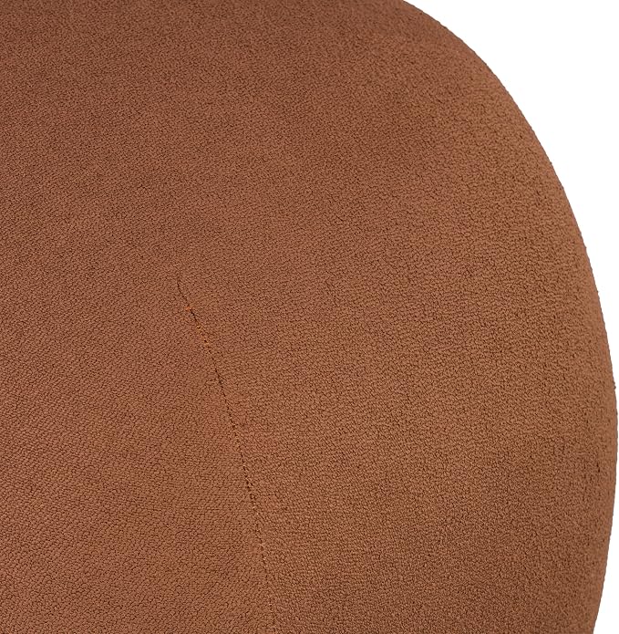 Christopher Knight Home Aria 20.08" Round Fabric Ottoman Stool, Upholstered Footrest with Foam Seat, Modern Accent Ottoman with Wood Legs, Small Footrest for Entryway Living Room, Rust