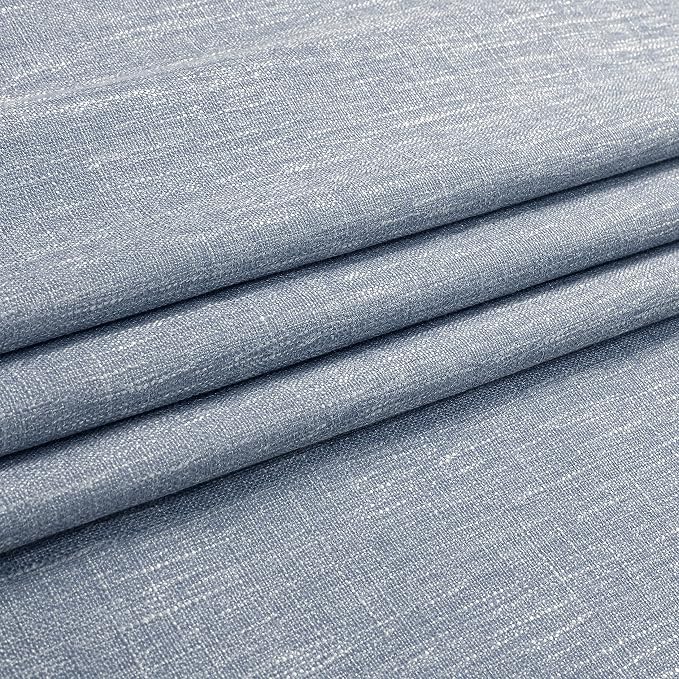 Vision Home Chambray Blue Pinch Pleated Full Blackout Curtains Room Darkening Window Curtains 90 inch for Living Room Bedroom Thermal Insulated Pinch Pleat Drapes with Hooks Back Tab 2 Panel 40"Wx90"L