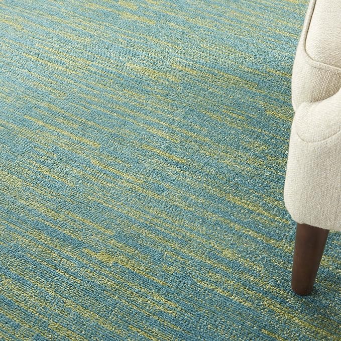 Nourison Home Nourison Essentials Blue Green 7' x Square Area Rug - Easy Clean, Non Shedding, Bed Room, Living Room, Dining Room, Kitchen (7' x Square)